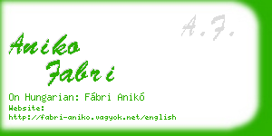 aniko fabri business card