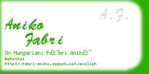 aniko fabri business card